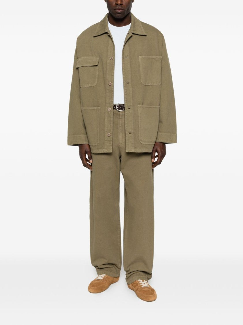 A.P.C. Casual Olive Jacket In Organic Cotton