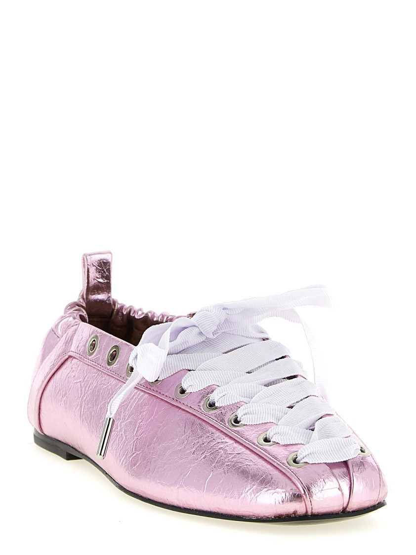 Ganni 'Lace-Up' Ballet Flats