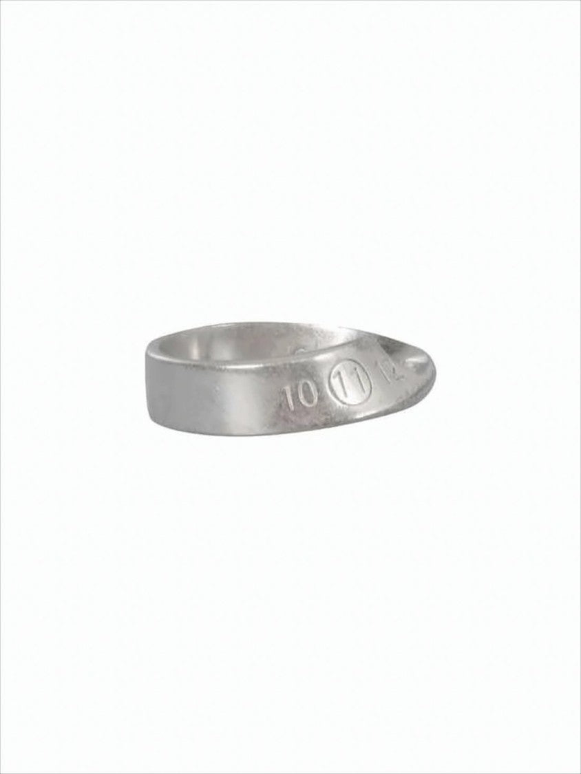 Maison Margiela Twisted Silver-Toned Ring With Engraved Details
