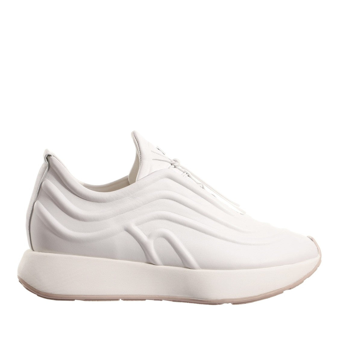 Högl White Fin Smooth Wave Details Thick Cushioning Sneakers