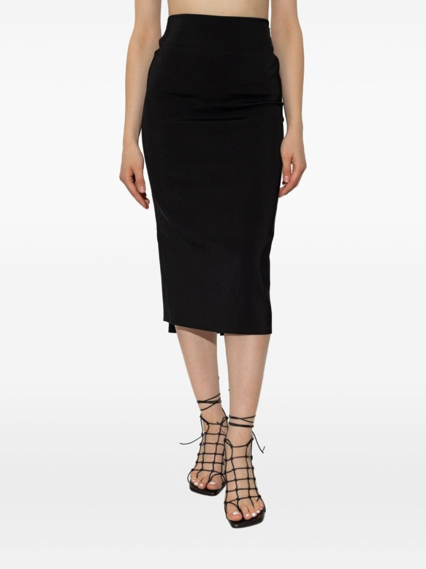Jacquemus Black Draped Mid Length Tailored Skirt