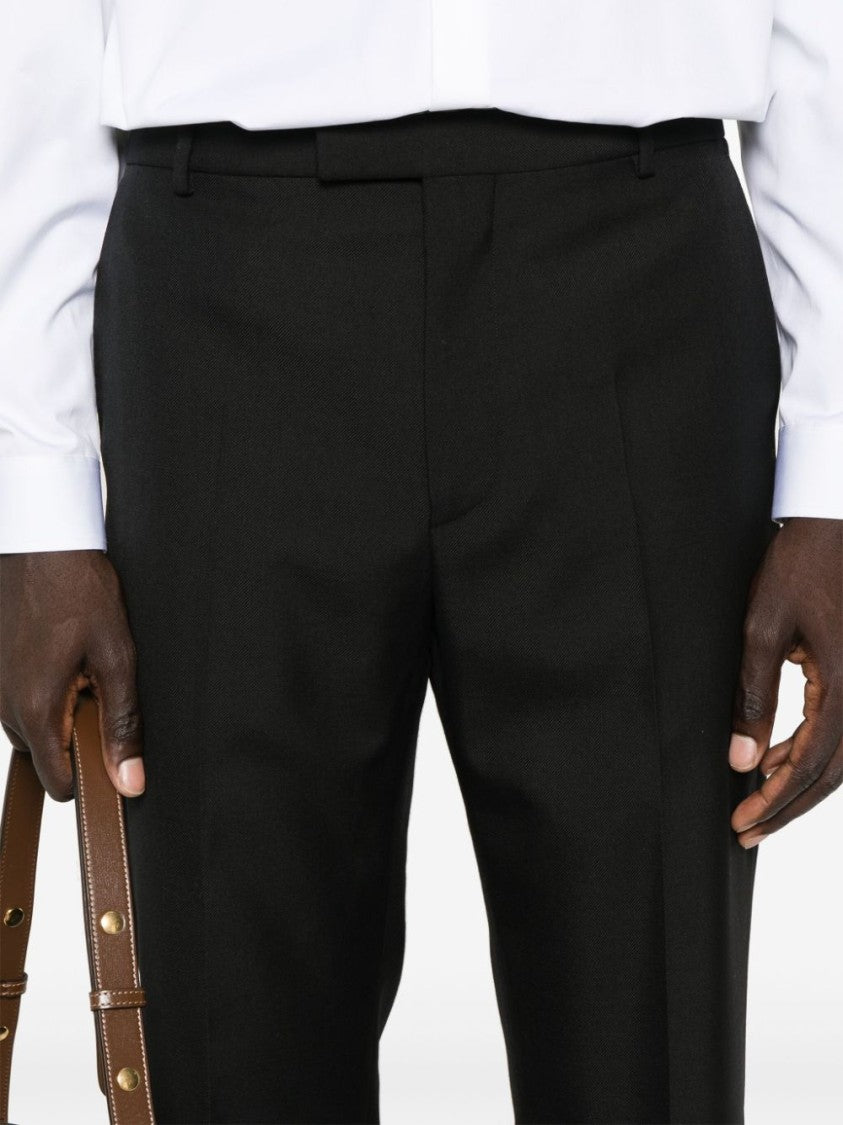 Gucci Logo-Embroidered Twill Tailored Trousers