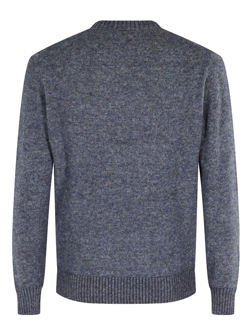 Kangra Classic Crewneck Sweater In Subtle Heathered Blue