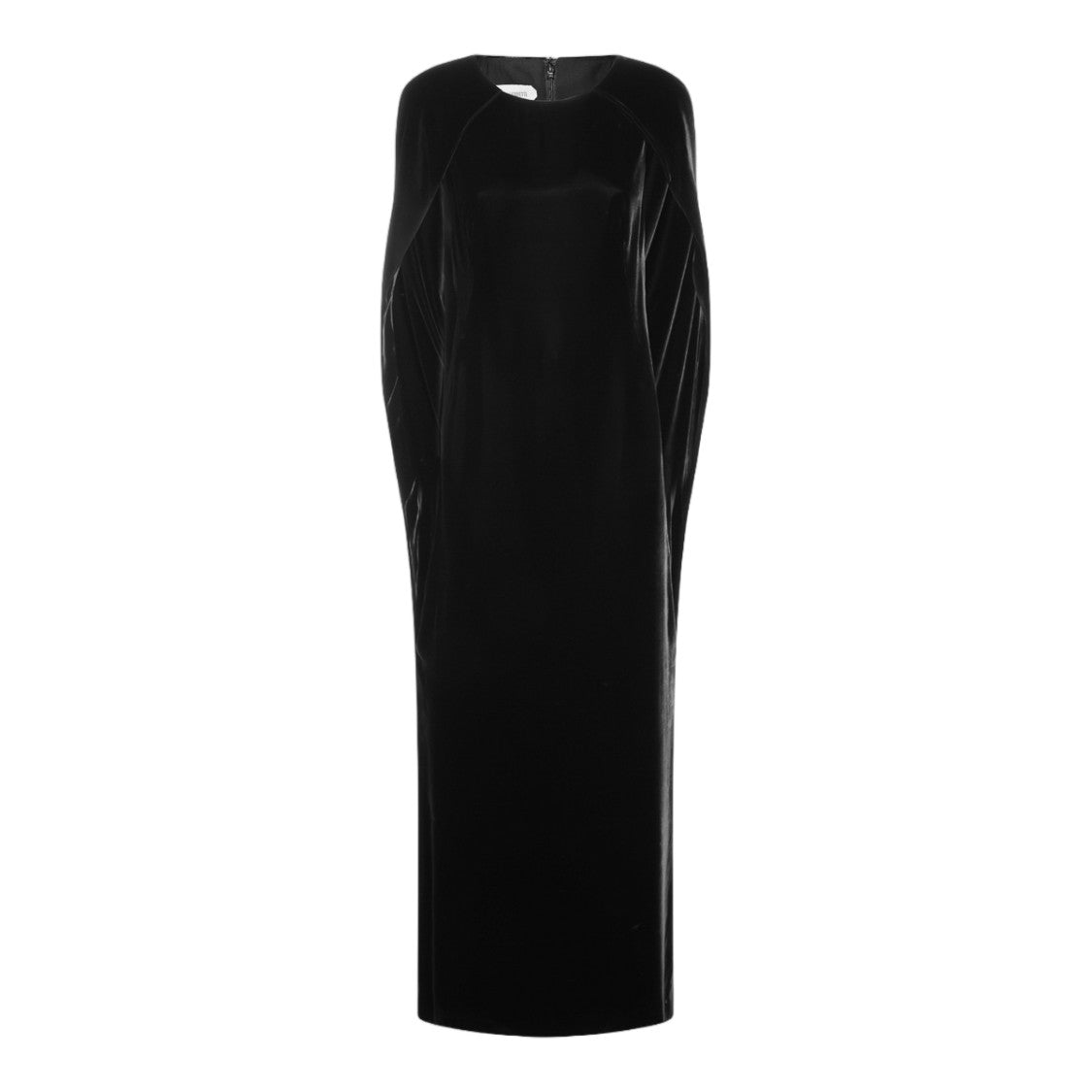 Alberta Ferretti Floor-Length Velvet Maxi Dress With Draped Sleeves