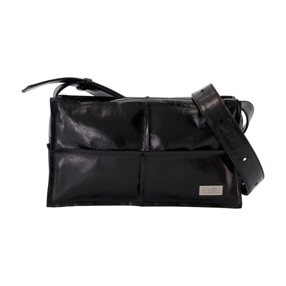 Mm6 By Maison Margiela Top Handle Mini Crossbody - Leather - Black