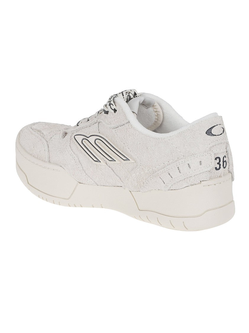 Balenciaga Brushed Suede Calfskin Low-Top Sneakers With Iconic Sports Motifs