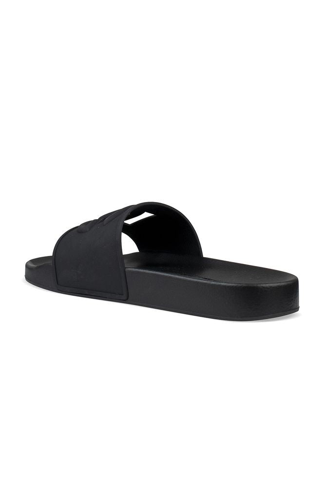 Dolce & Gabbana Black Rubber Slides With Embossed Logo