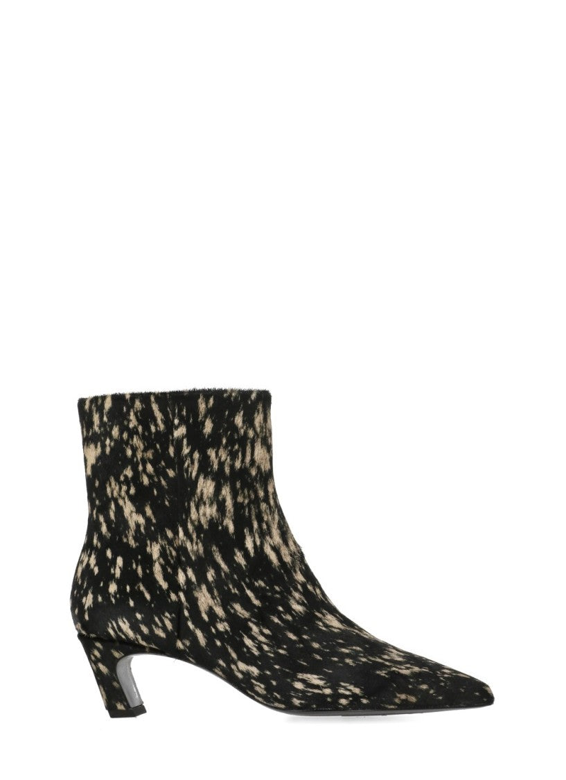 Ash Black Vicky Arrow-Toe Calf Hair Boots