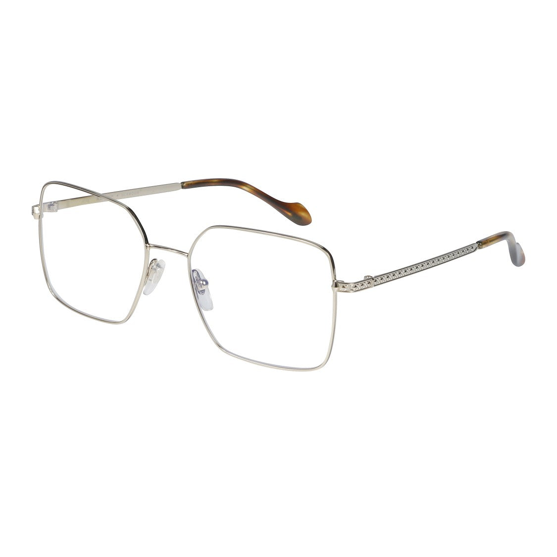 Kador Irys-V Geometric Square Eyeglasses With Silver Metal Frame