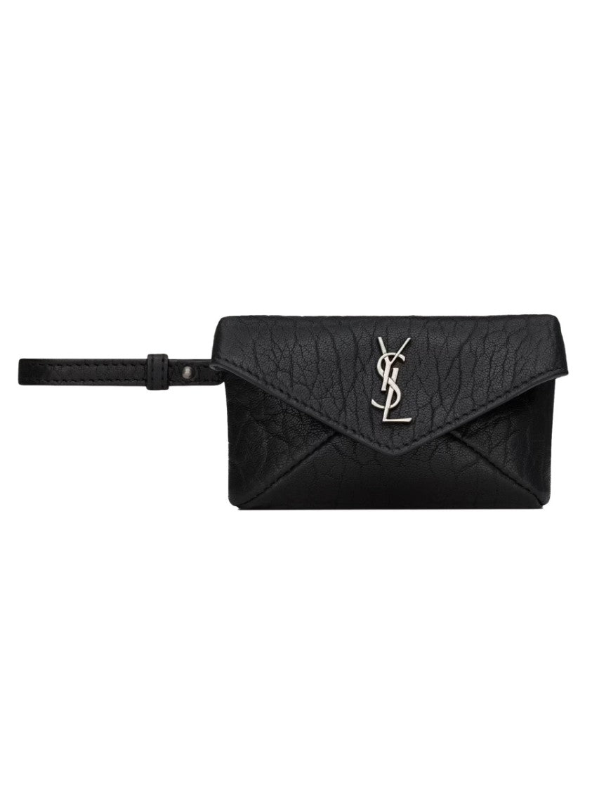 Saint Laurent Textured Black Lambskin Wallet