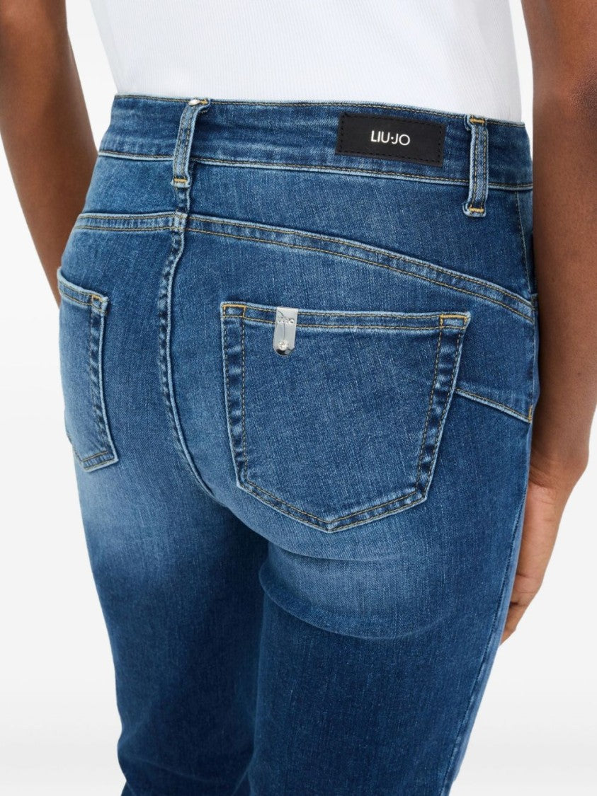 Liu Jo Mid-Rise Cropped Jeans With Flared Legs