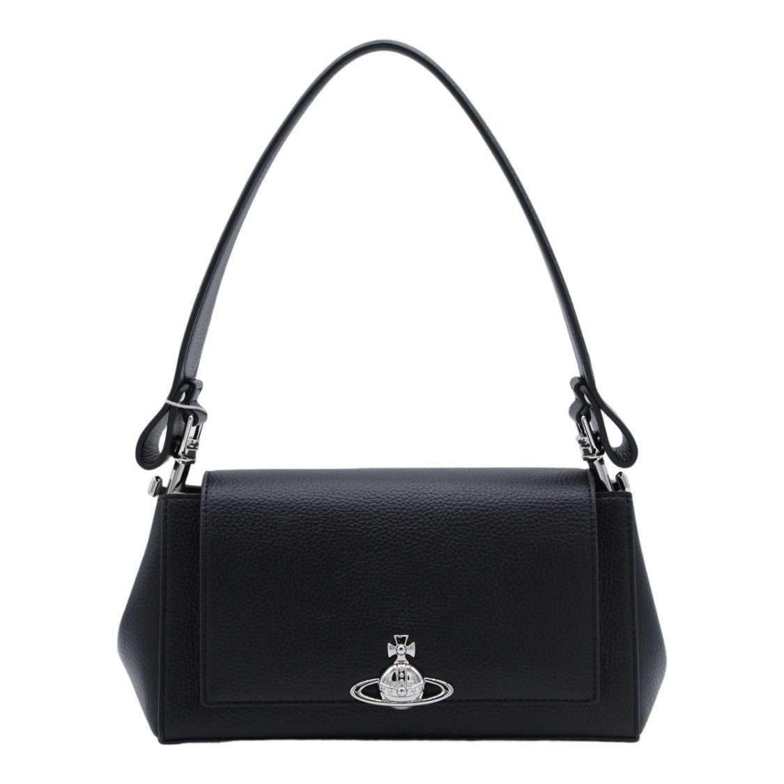 Vivienne Westwood Structured Handbag With Distinctive Silver Orb Emblem