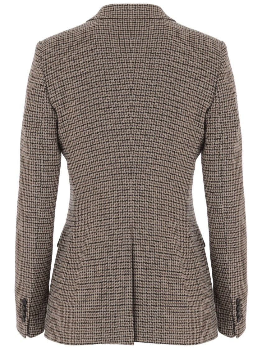 Tagliatore Multicolor Wool-Blend Checked Double-Breasted Blazer