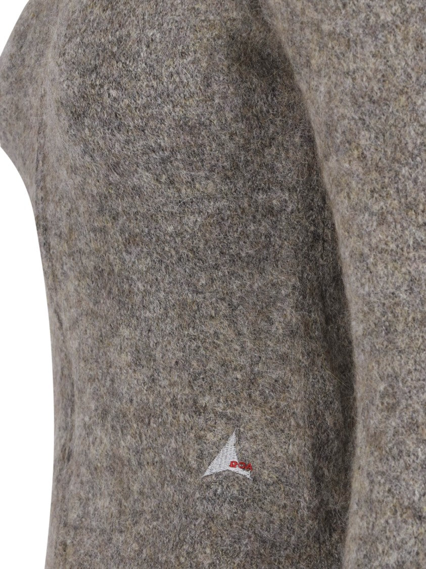 Roa Grey Textured High Collar Sweater