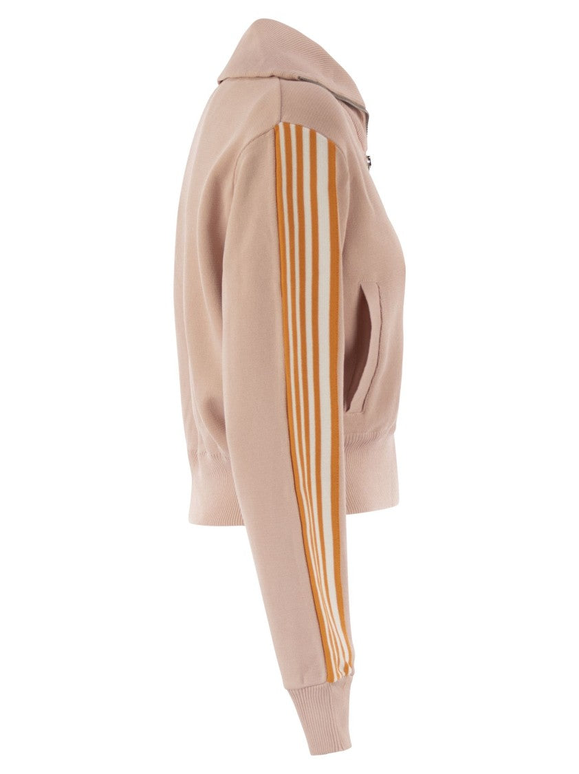 Autry Knitted Tennis-Style Zip Sweatshirt