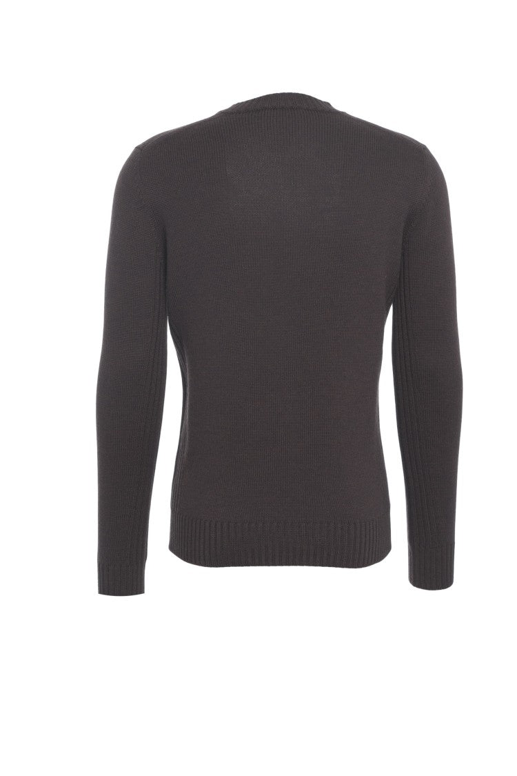 Kangra Fine Knit Wool Sweater With Round Neckline