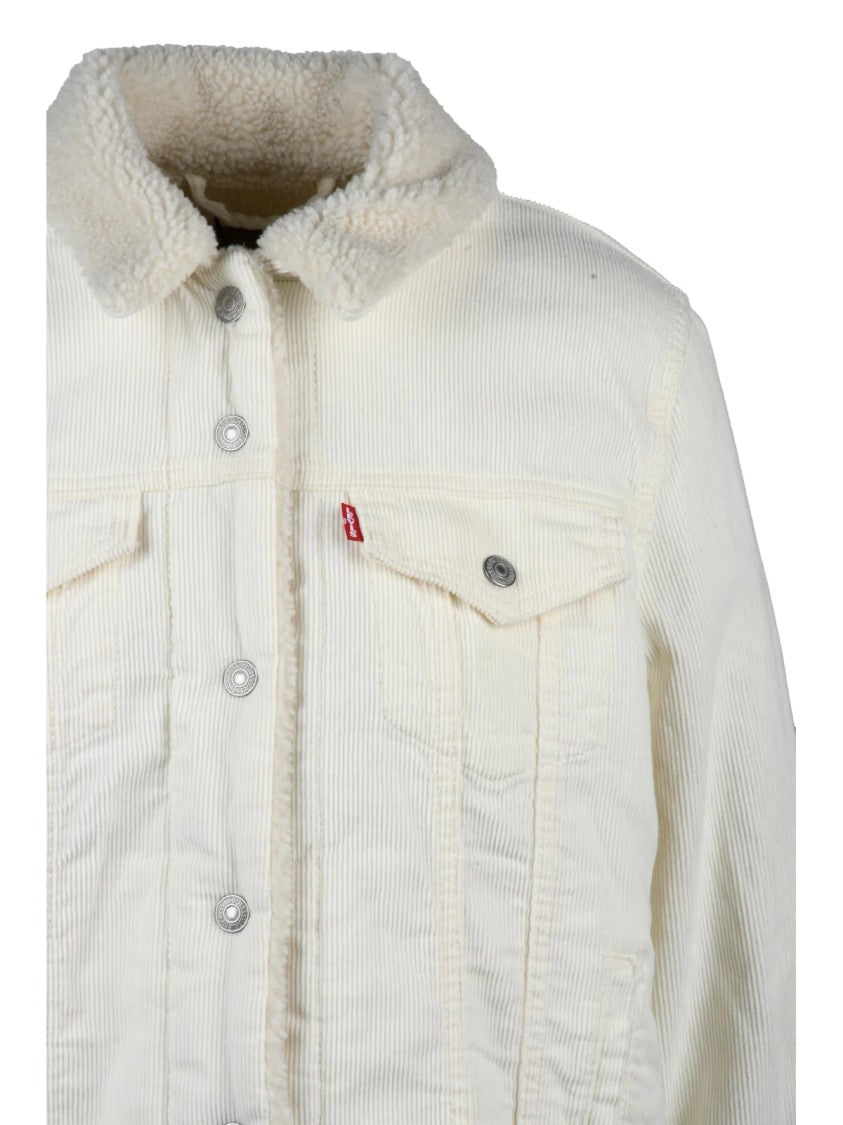 Levi's White Cotton Velvet Jacket