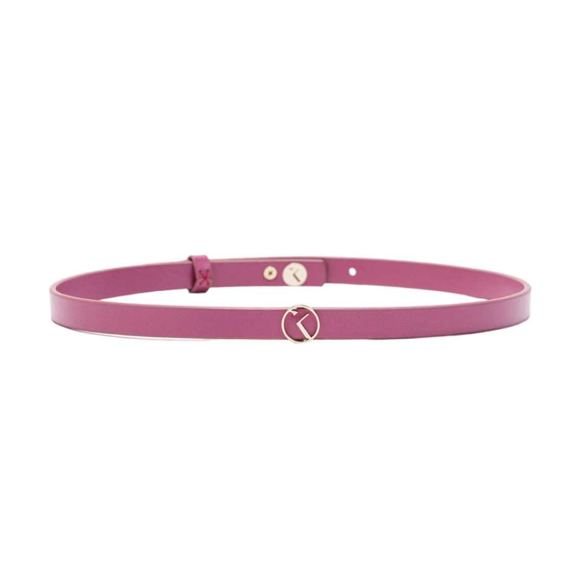Saiid Kobeisy Sleek Leather Belt With Circular Gold Buckle
