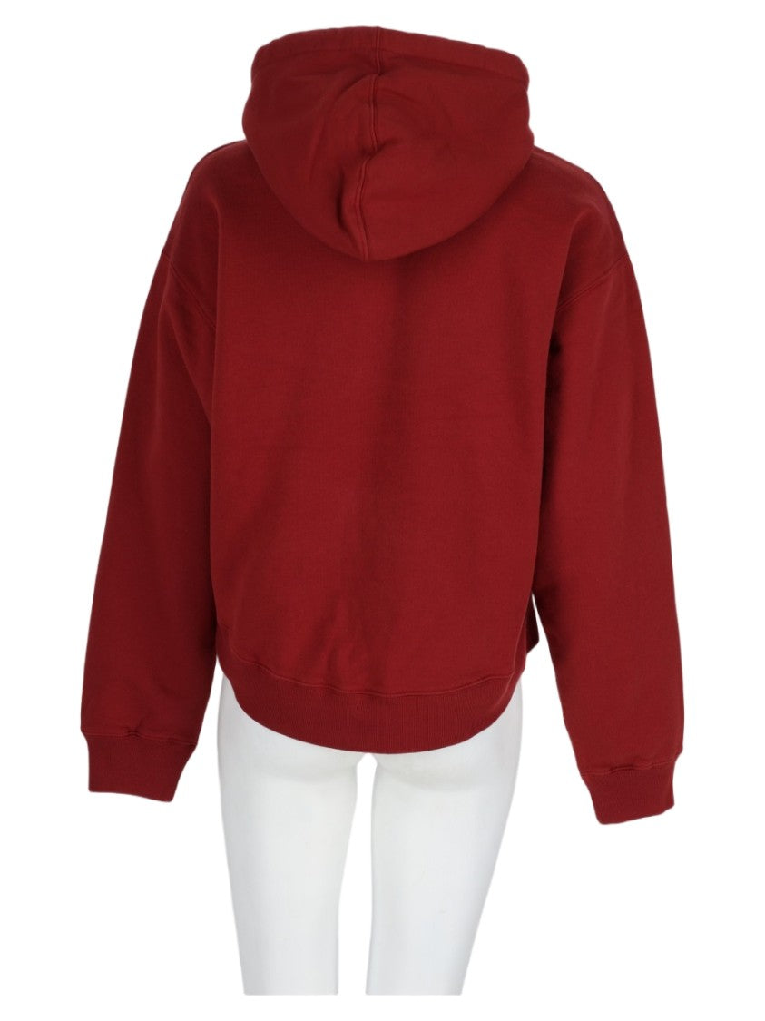 J. W. Anderson Bordeaux Cropped Cotton Hoodie