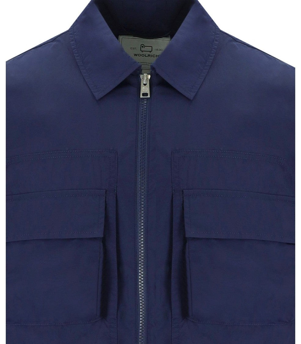 Woolrich Crinkle Blue Shirt-Style Jacket
