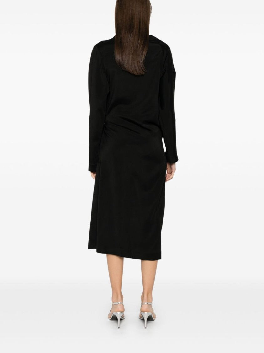 Loewe Belted Midi Dress With Deep V-Neckline
