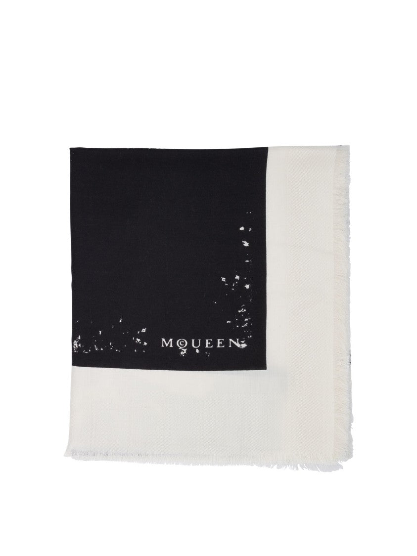 Alexander Mcqueen Logo-Embellished Silk-Wool Blend Scarf