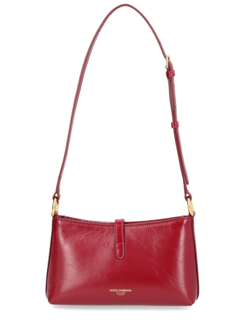 Dolce & Gabbana Neutrals Gold-Tone Lock Clasp Shoulder Bag