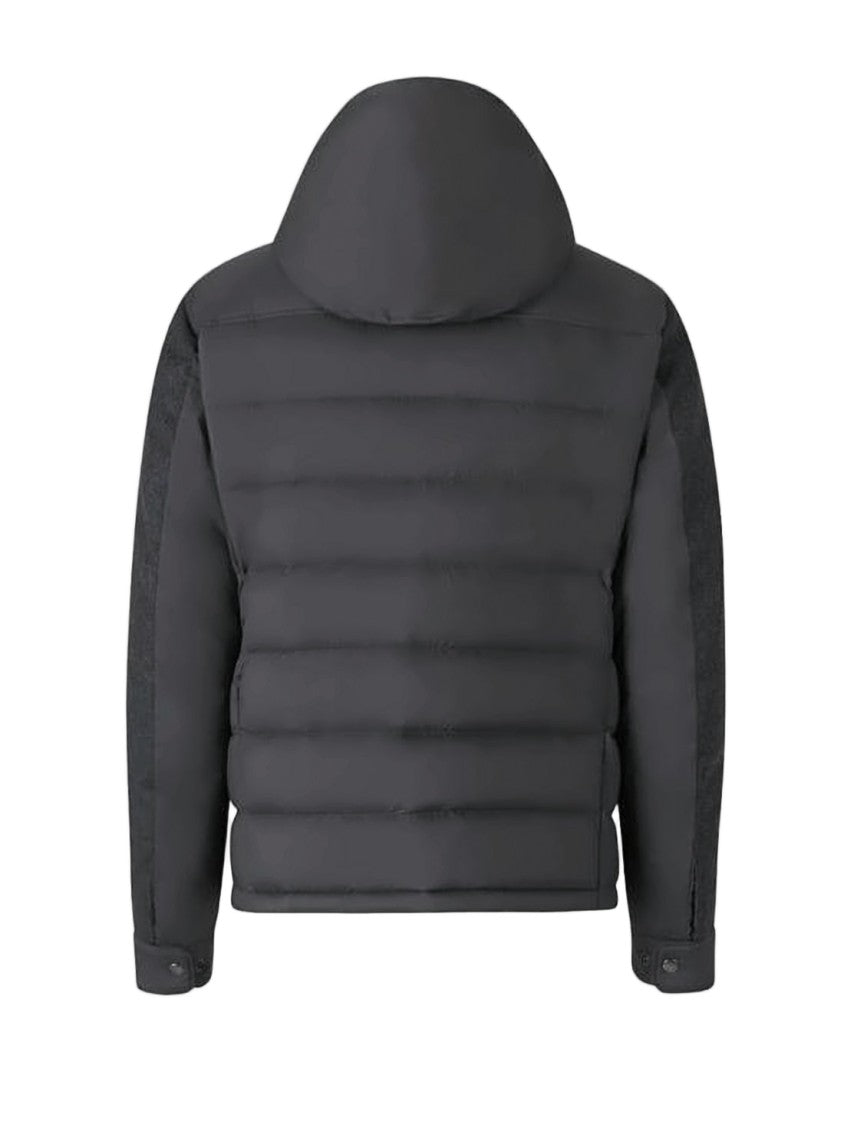 Moncler Quilted Down Jacket With Textured Sleeves