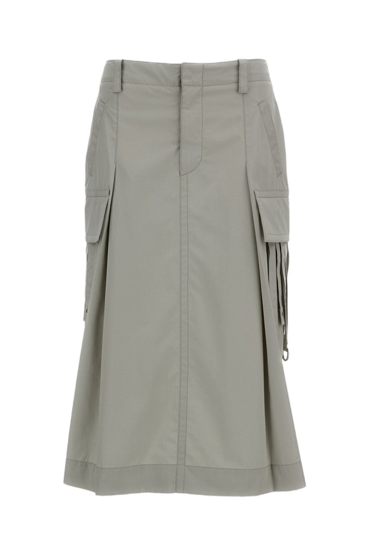 Durazzi Milano Utility-Inspired Cotton Midi Skirt With Cargo Pockets