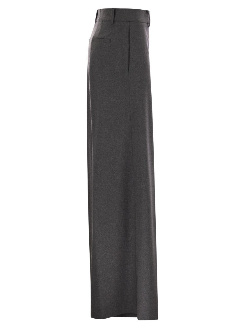 Herno Mélange Effect Trousers With Side Zip And Pockets