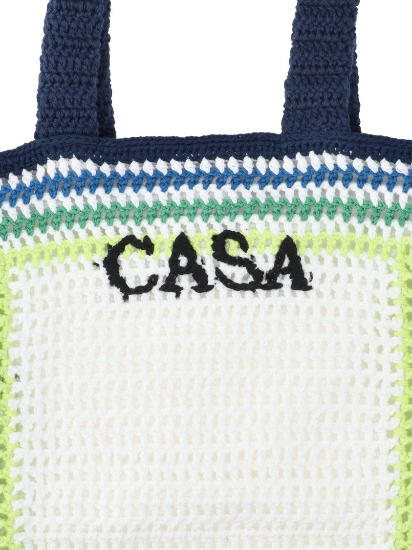 Casablanca Logo Tote Bag – White