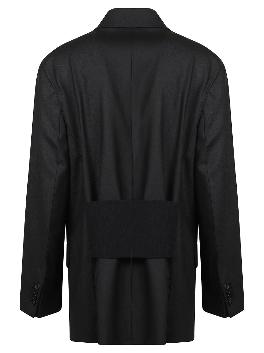 Victoria Beckham Double-Breasted Tailored Jacket With Sharp Lapel