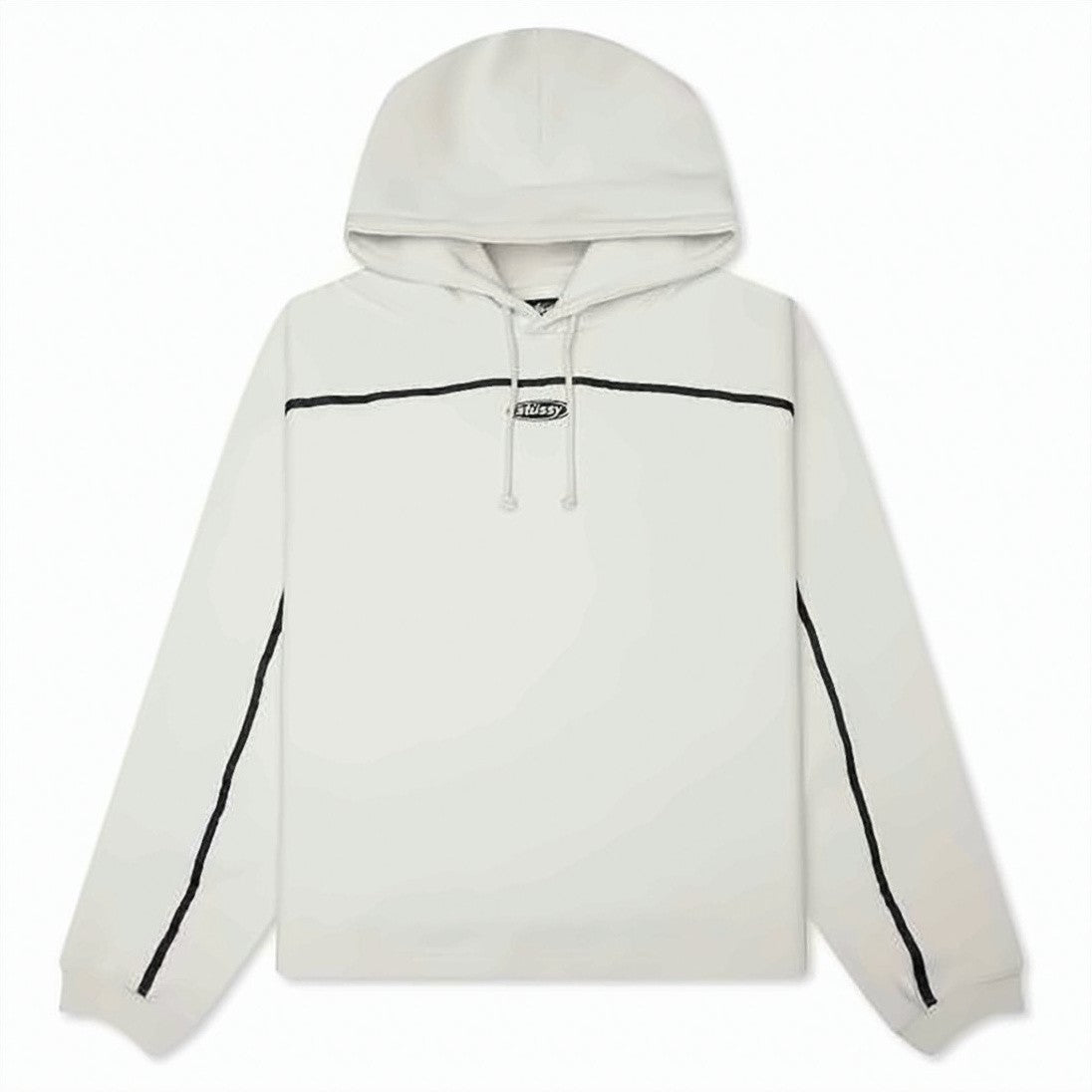 Stussy Minimalist White Hoodie With Subtle Branding And Ribbed Cuffs