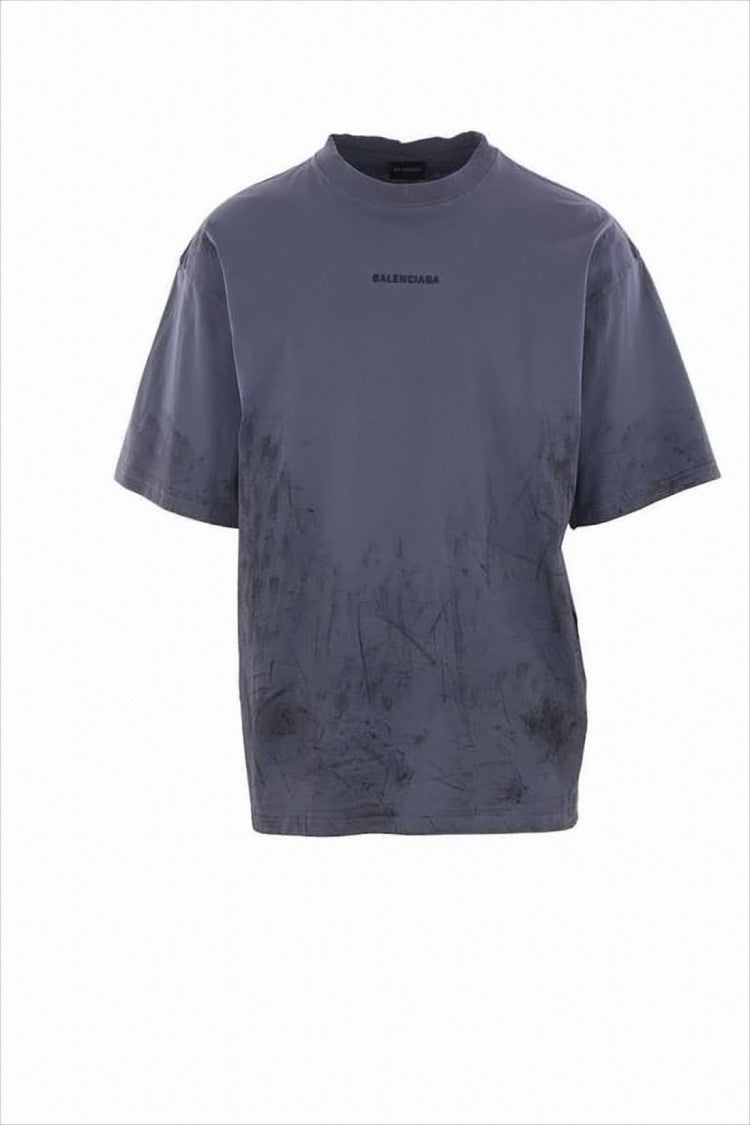 Balenciaga Relaxed Fit Cropped Cotton T-Shirt With Signature Embroidery