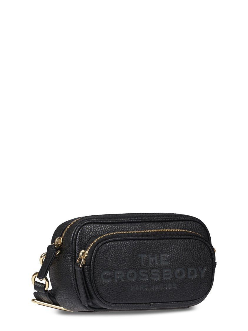 Marc Jacobs Compact Crossbody Bag With Textured Leather And Dual Zippered Compartments