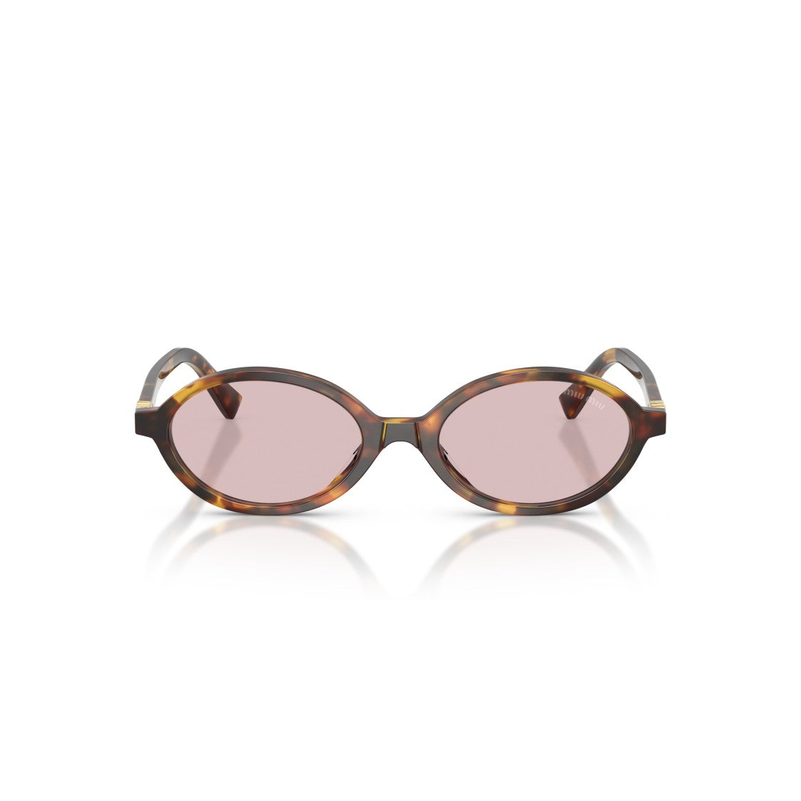 Miu Miu 0Mu 04Zs Tortoiseshell Oval Sunglasses