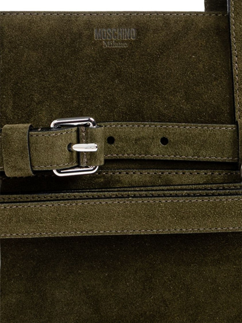 Moschino Minimalist Structured Leather Top Handle Bag