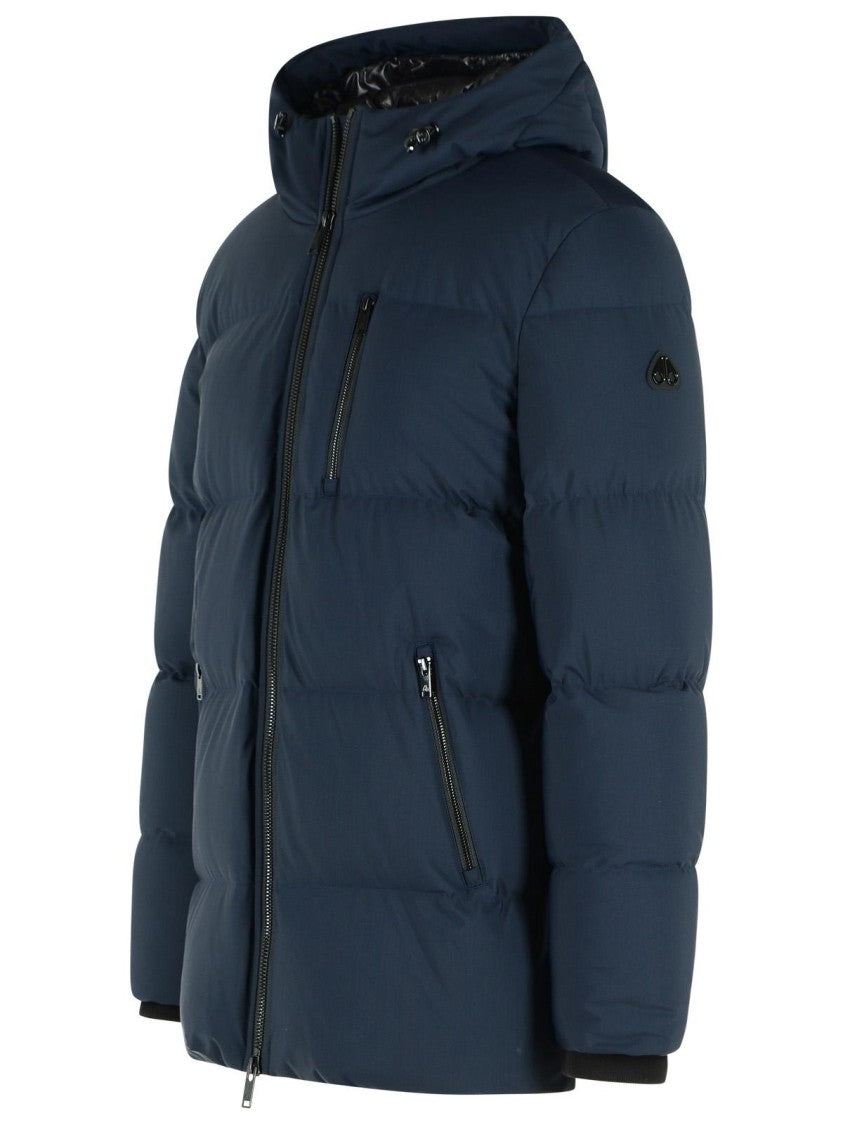 Moose Knuckles 'Soho 3Q' Navy Stretch Nylon Down Jacket