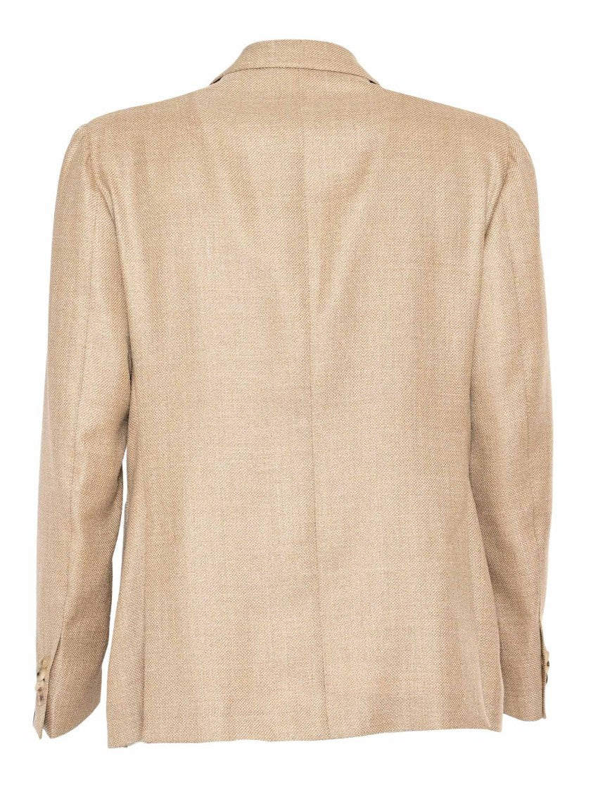 Luigi Bianchi Double-Breasted Tailored Jacket With Textured Fabric