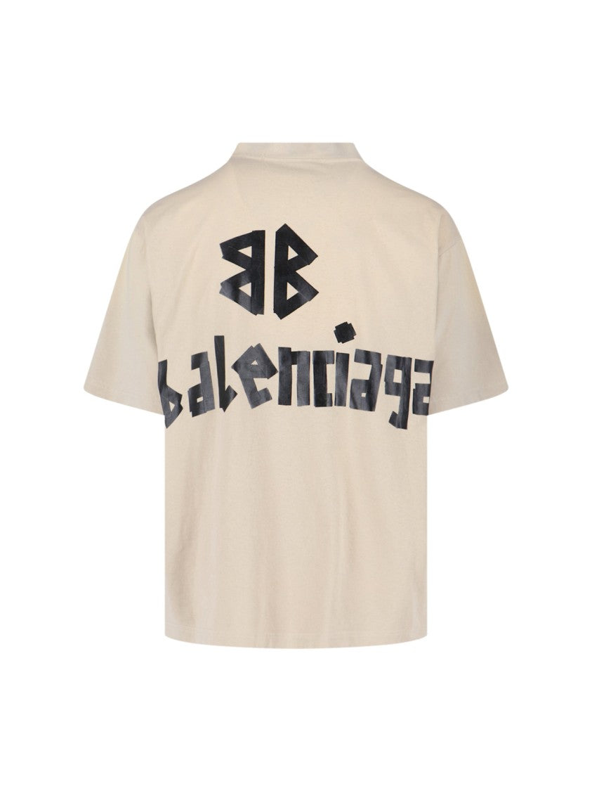 Balenciaga "Tape Type" T-Shirt Beige
