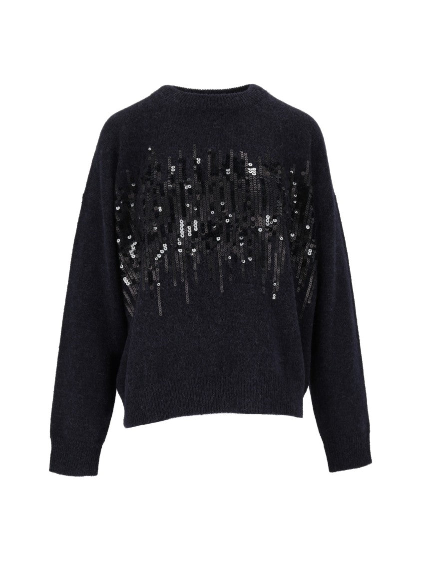 Peserico Sequin Relaxed-Fit Knit Sweater
