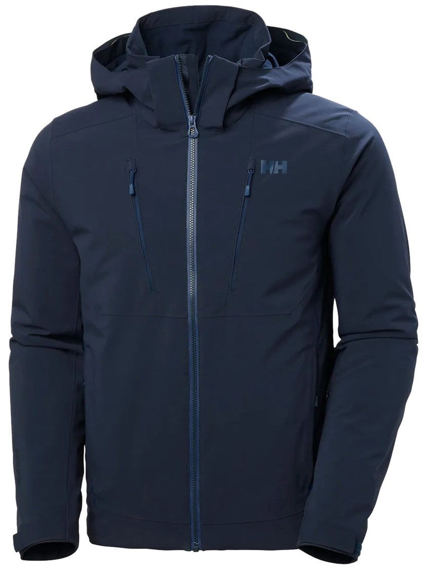 Helly Hansen Fitted Blue Polyamide Jacket With Hood And Zip Pockets