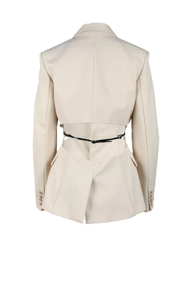 Krizia Beige Tailored Jacket With Structured Shoulders