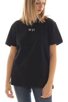 N°21 Boxy Black Cotton T-Shirt