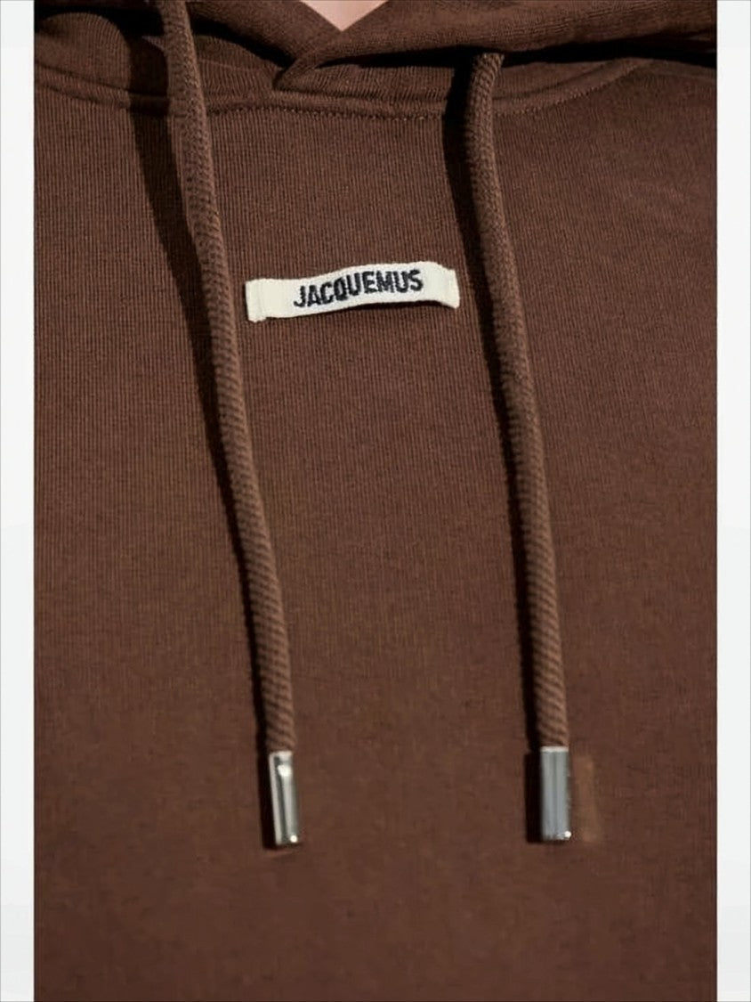 Jacquemus Cropped Brown Hoodie With Drawstring