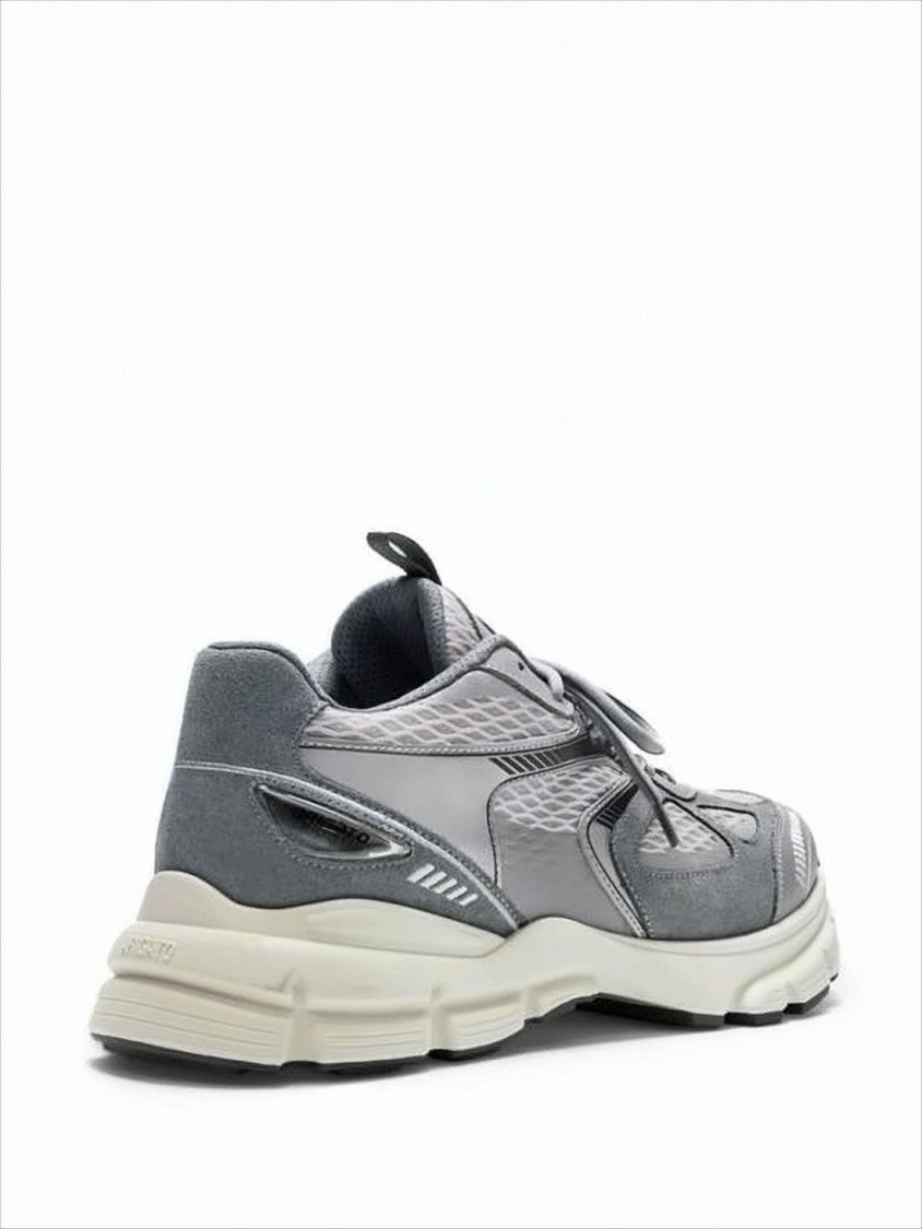 Axel Arigato Layered Grey Sneakers With Textured Leather And Rubber Sole