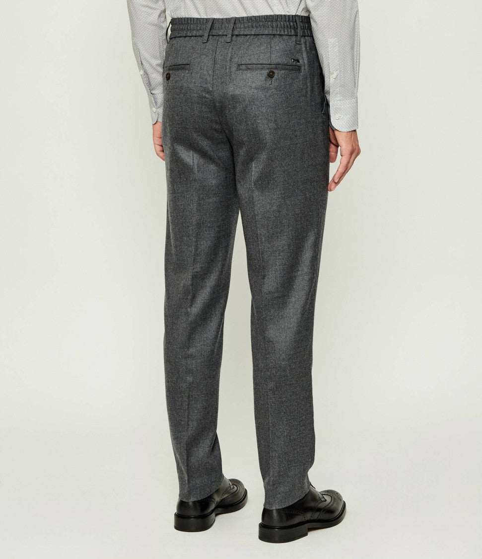 Emporio Armani Medium Grey Tailored Trousers With Elastic Waist