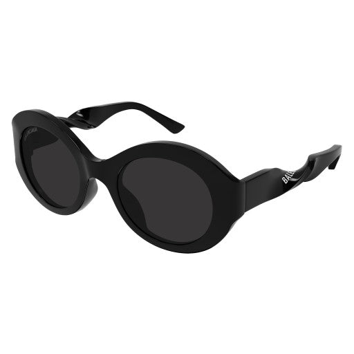 Balenciaga Oversized Black Acetate Sunglasses With Elegant Tapered Temples