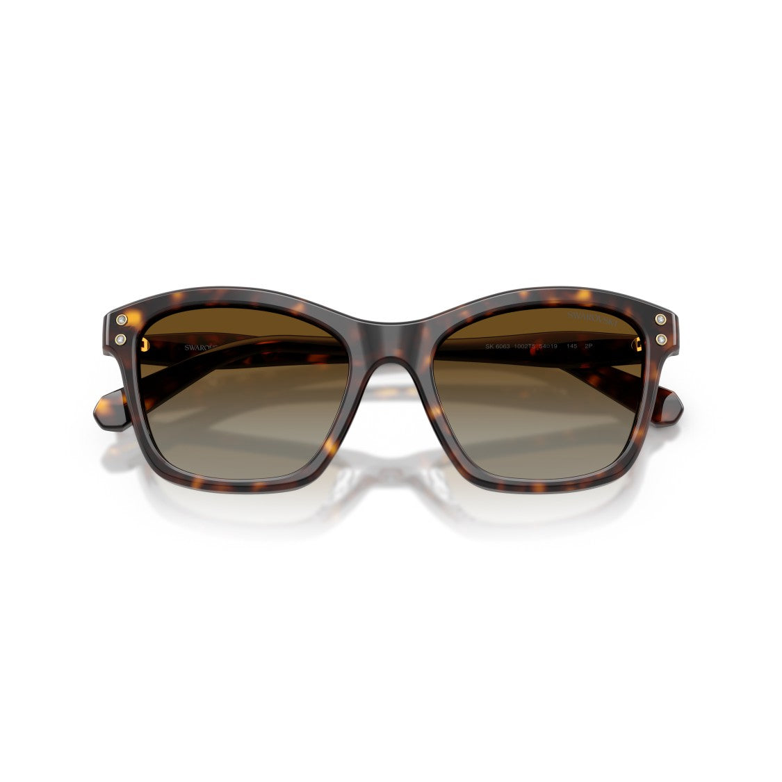 Swarovski 0Sk6063 Classic Tortoiseshell Acetate Sunglasses With Crystal Embellishments