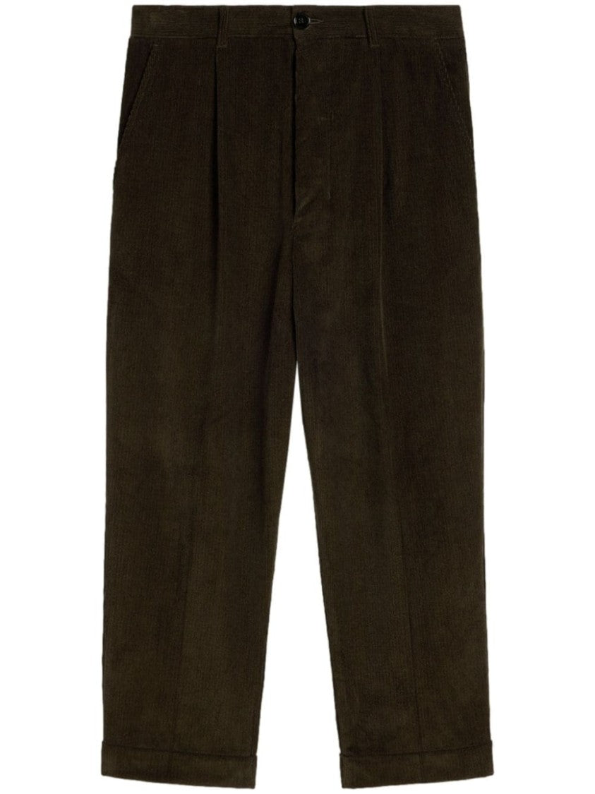 Ami Carrot Cotton Cropped Trousers
